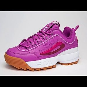 FILA // pink disruptor sneaker